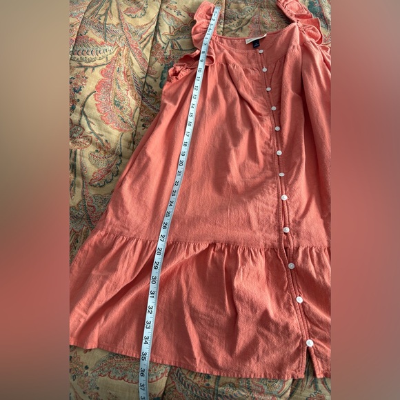 Universal Thread Flutter Ruffle Sleeveless Button Down Orange Coral Dress NWOT! - Picture 4 of 5